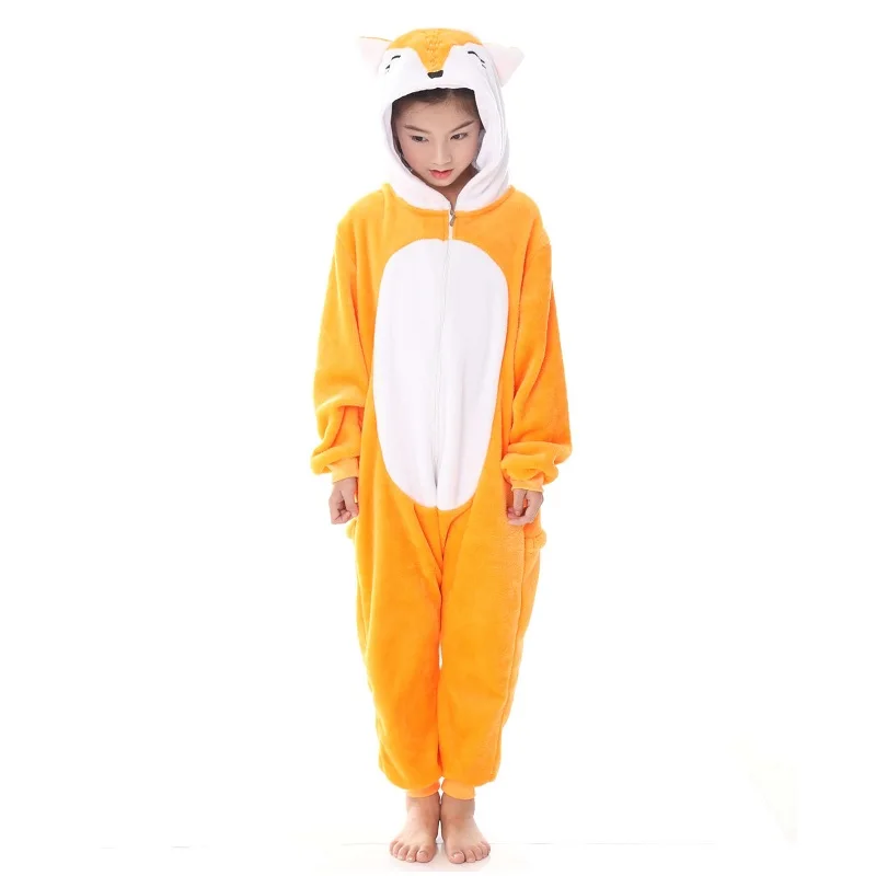 Детский Зимний Рождественский олень Kigurumi фланель единорог пижамы вечерние