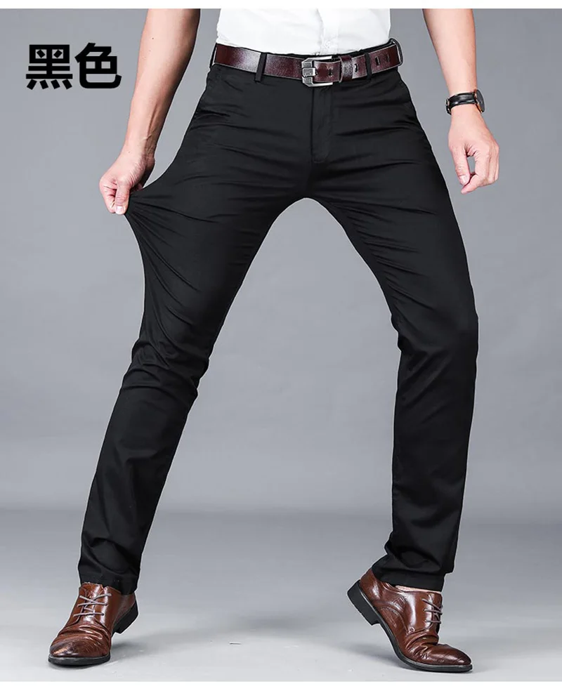 Pantalon Homme, мужские брюки, мужские классические деловые брюки, мешковатые, белые, черные, повседневные мужские рабочие брюки, большие размеры, высокое качество, тонкие