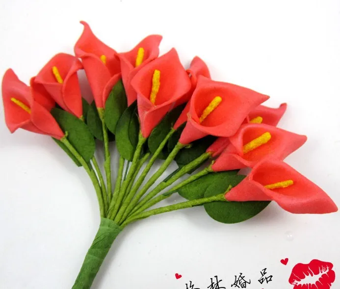 720 шт./лот красный DIY искусственный мини пена Калла цветок лилии Свадебная invational