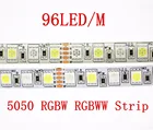 Светодиодный ленточный светильник 5 м, 480 светодиодов, 96 светодиодовм, 5050 SMD, RGBW, RGBWW, 12 в пост. Тока, RGB + белый или RGB + теплый белый, Домашний Светильник