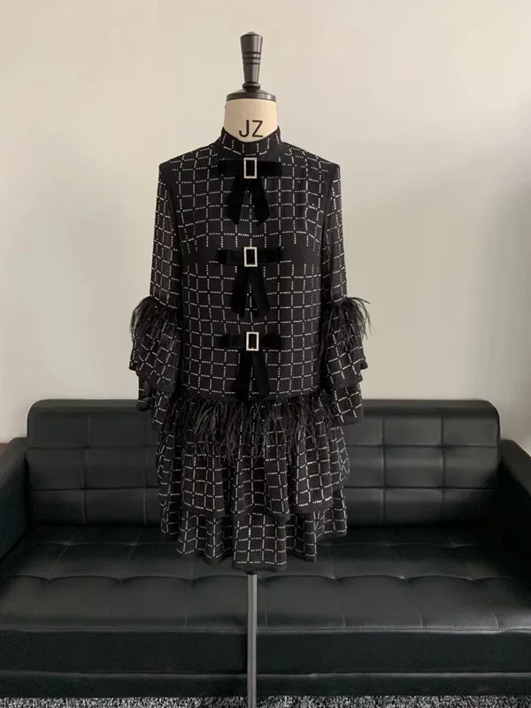 Женское кружевное платье в стиле пэчворк с круглым вырезом Расклешенным рукавом