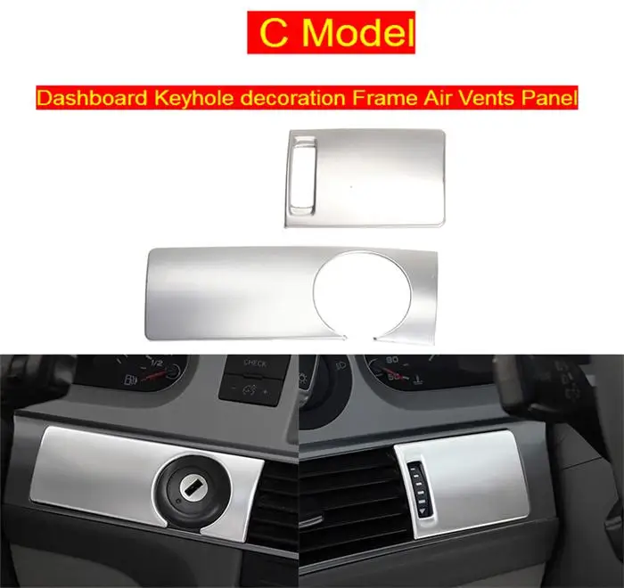 C Model Silver Автомобильный стиль, внутренние кнопки, выходная шестерня, панель, декоративная крышка, наклейки, накладка для Audi A6 C5 C6, нержавеющая сталь, авто аксессуары - Название цвета: C Model Silver