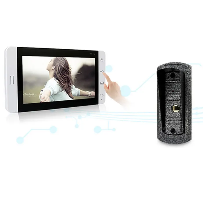 1Camera v 1LCD 7 дюймов Сенсорная Кнопка видео домофон Системы Водонепроницаемый видео-телефон двери дверной звонок с ИК светодиодный Камера простая установка - Цвет: 1Camera v 1LCD
