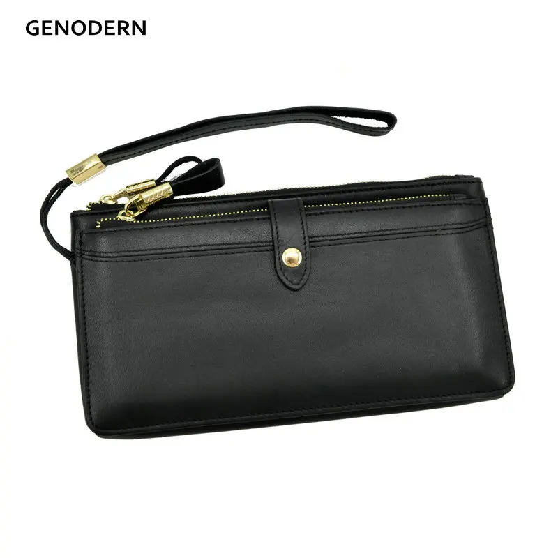 GENODERN мужские сумки клатчи бумажники из натуральной кожи деловые мужской кошелек