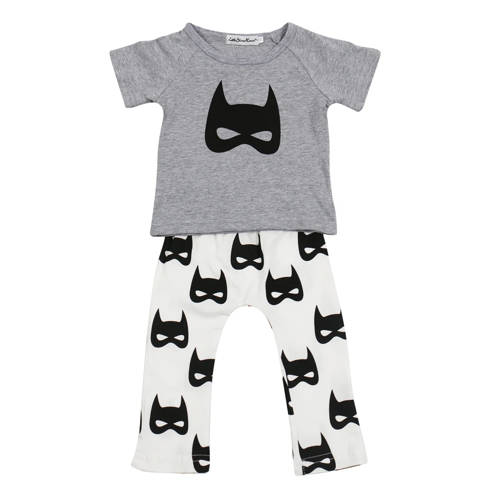 2 шт. детский хлопковый комплект одежды для мальчиков с коротким рукавом |
