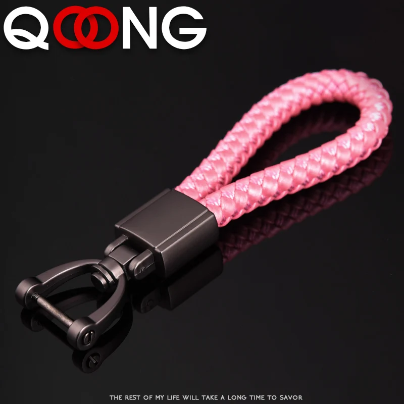 QOONG 2019 пользовательские надписи 100% натуральная кожа веревочный брелок