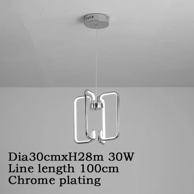 Dia30cm Pendant lamp LICAN хромированная отделка Современные светодиодные потолочные лампы для Гостиная Спальня Кабинет Потолочный светильник - Цвет корпуса: Dia30cm Pendant lamp