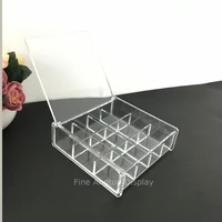 transparent acrylic jewelry storage display box with 12 grids