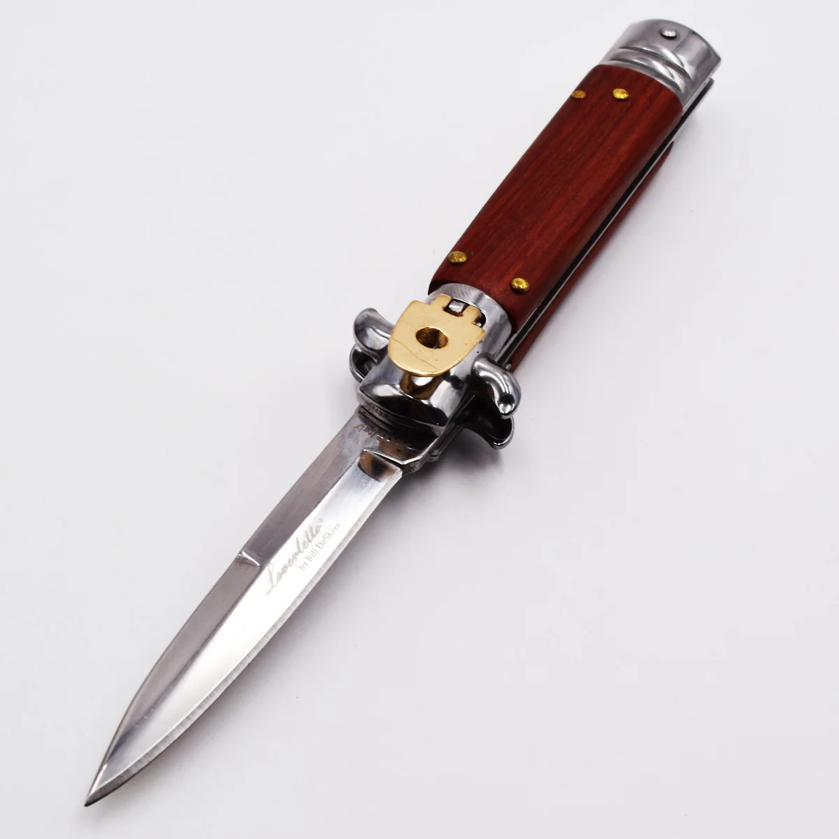 Rosewood Мафиозный Складной нож 440C лезвие с деревянной ручкой Крестный отец карманные ножи армии кемпинга выживания Тактические спасательные быстро открытые EDC инструменты - Цвет: Rosewood