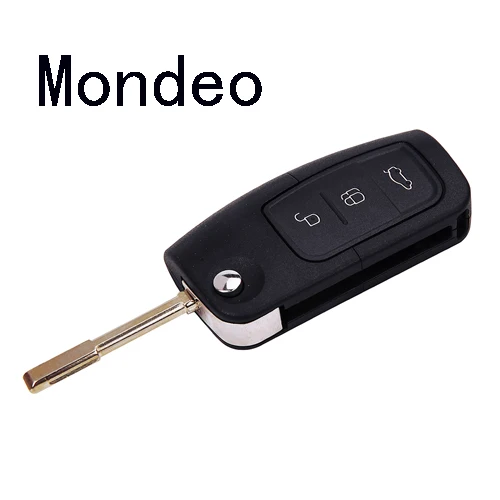 Mondeo Откидной ключ складной модифицированный неразрезанный автомобиль пустой ключ оболочки чехол брелока Дистанционного управления для Ford Focus Fiesta C Max KaMondeo 2 3 крышка с логотипом - Количество кнопок: Mondeo