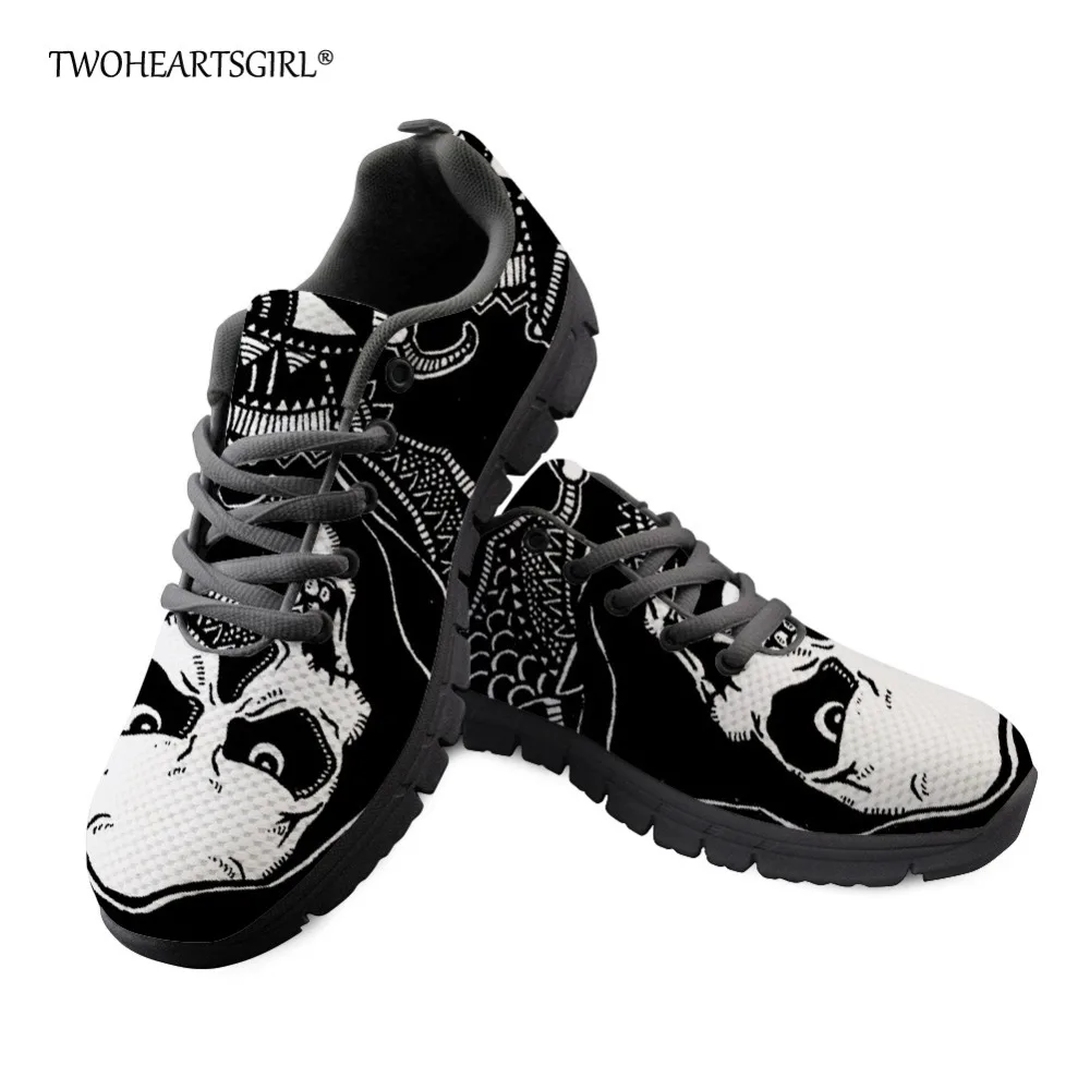 

Twoheartsgirl Classic Skull Print Vulcanized Shoes for Men Breathable Lace Up Spring Summer Flats Comfortable Sneakers Plus