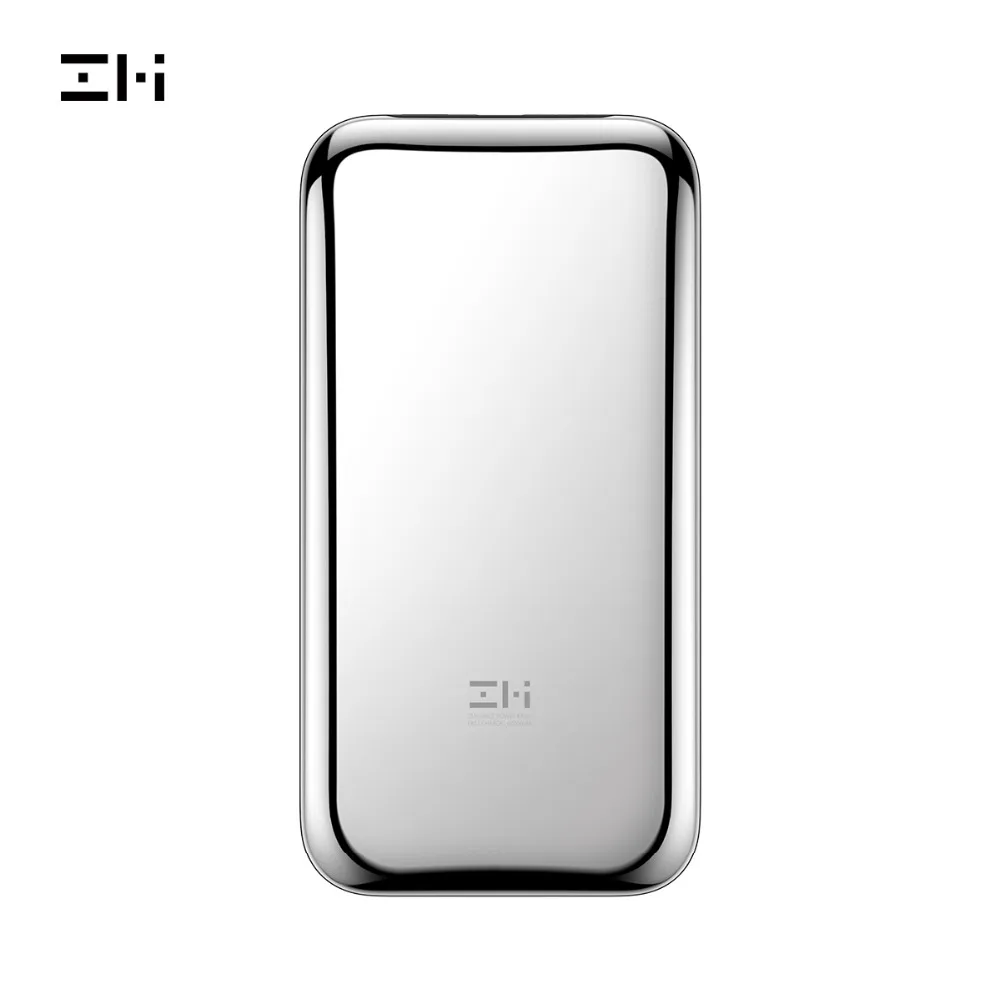 ZMI QPB60 космический внешний аккумулятор из нержавеющей стали PD QC2.0 для быстрой зарядки 6000 мАч QPB60 с кожаной ПУ крышкой и адаптерным кабелем OTG - Цвет: Silver