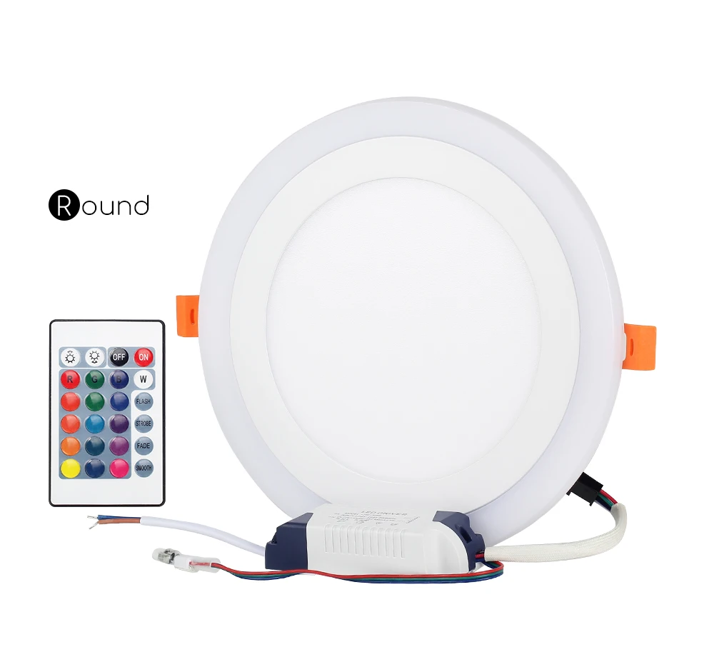 Rgb LED-светильник 3 Вт, 6 Вт, 12 Вт, 18 Вт, круглая, квадратная, встраиваемые светодиодные лампы AC 85-265V Светодиодный лампы Спальня Кухня Крытый светодиодный точечное освещение