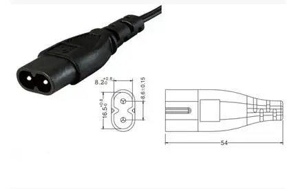 Фото Кабель-переходник C7/C8, Европейский IEC320 C7 Female to C8 №5
