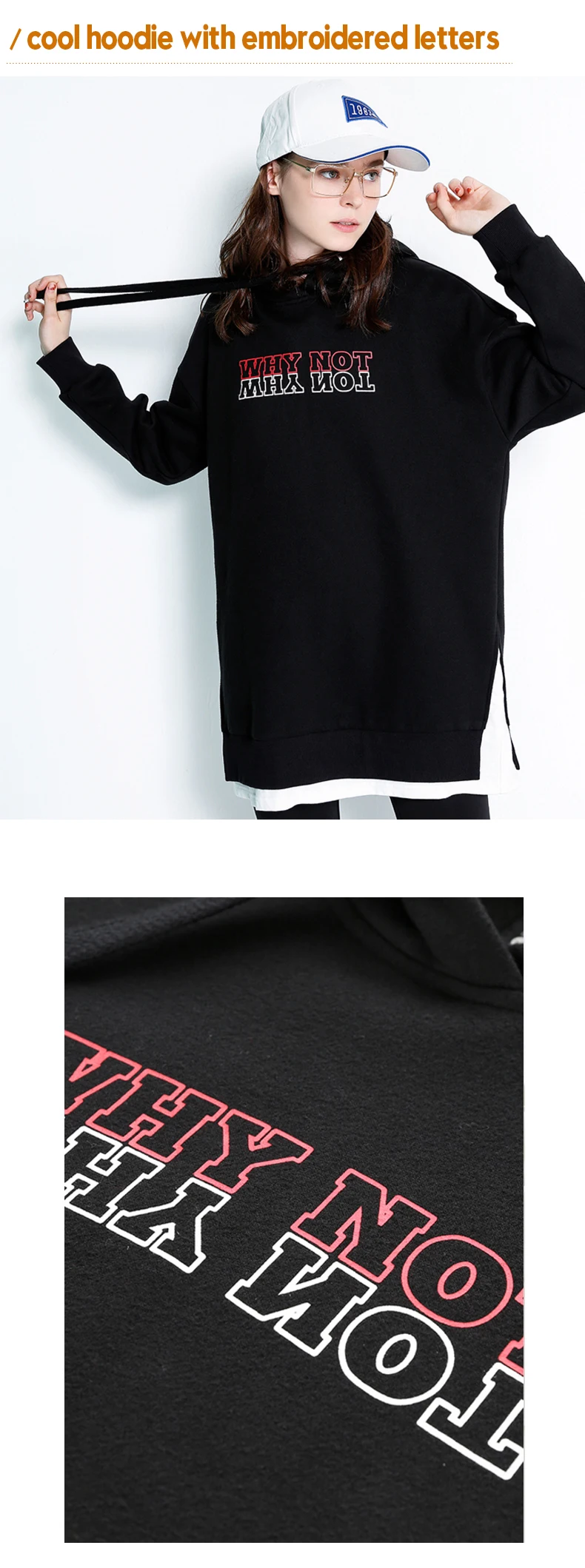 Toyouth Sudadera Mujer осень зима толстовки с капюшоном Свободные Лоскутные толстовки женские спортивные костюмы с буквенным принтом