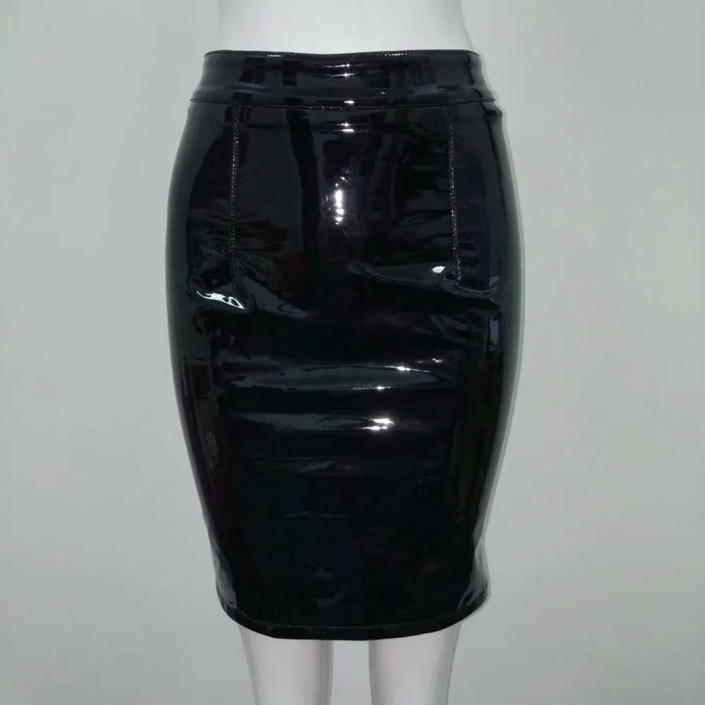 Черная Женская облегающая мини юбка из искусственной кожи|leather skirt women|faux leather