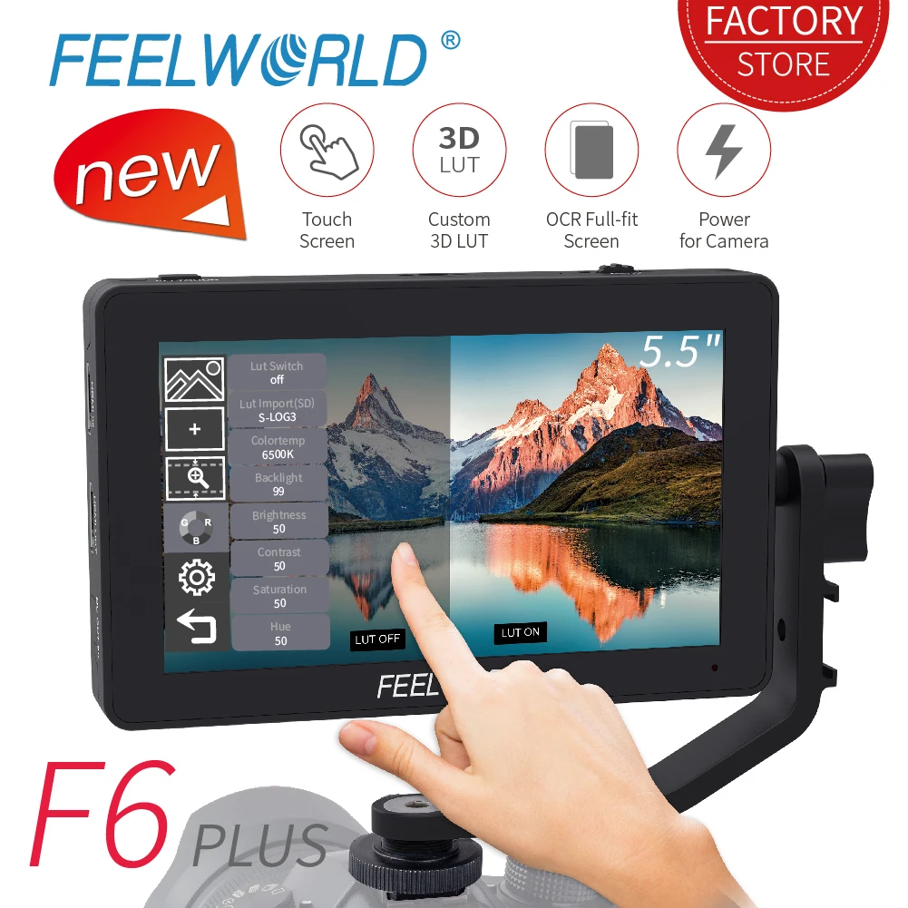 FEELWORLD F6 PLUS 5,5 дюймов 3D LUT сенсорный экран 4 K HDMI монитор Full HD 1920x1080 ips DSLR камера полевой монитор для камеры s Nikon