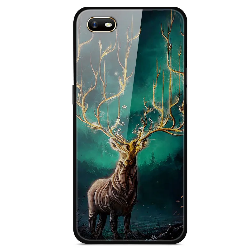 Для OPPO A1K чехол из закаленного стекла жесткий чехол для телефона для OPPO A1K чехол s Мягкий бампер для OPPOA1K A 1K CPH1923 чехол Роскошный - Цвет: 34