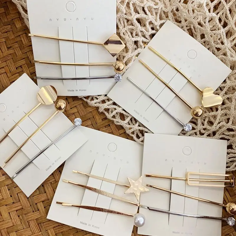 Женские заколки для волос 1 комплект корейские винтажные металлические с