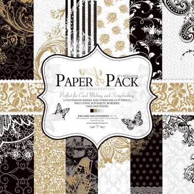 

12inch27sheets luxurious Black&white Scrapbooking Paper Origami Art Background Paper DIY Card Making gift wrapping Home deco