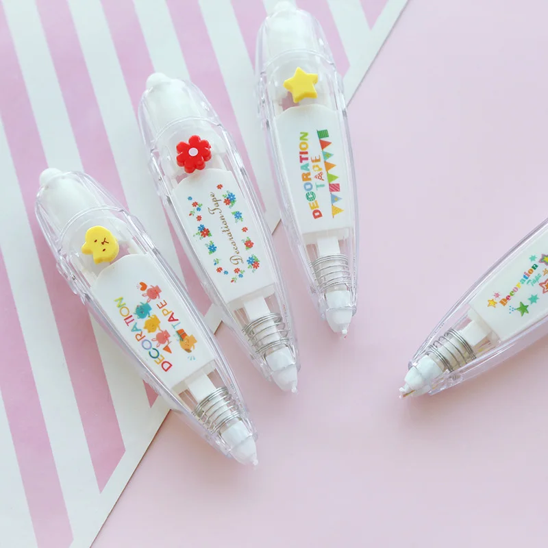Милая декоративная Корректирующая лента с мультяшным рисунком Kawaii Цветочная