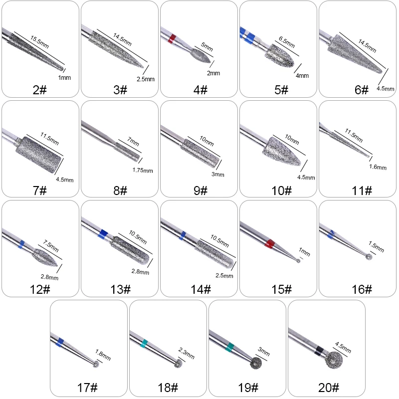 24 Types Diamond Nail Drill Set Milling Cutter Electric Bit For Pedicure Bits Accessories | Красота и здоровье