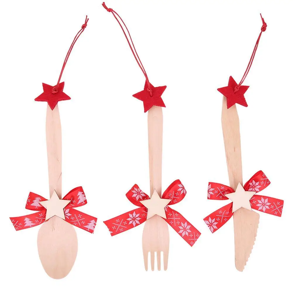 2018 Wooden Cutlery Pendant Christmas Tree Decoration Home Gifts Wedding | Дом и сад