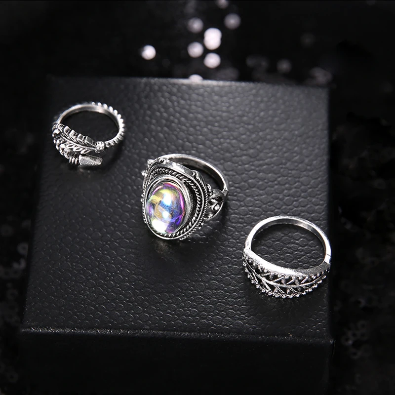 3 шт./компл. в богемном стиле полый лист стрелки драгоценный камень виде