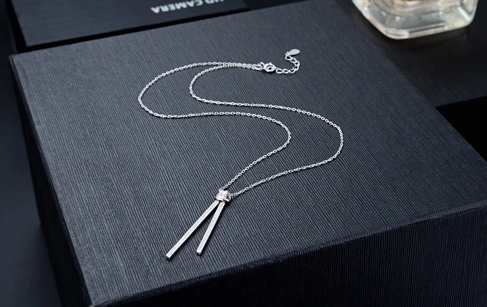 ORSA JEWELS Аутентичные стерлингового серебра 925 пробы женская цепь Подвески Ожерелья AAA кубический циркон Уникальные Модные женские ювелирные изделия SN134