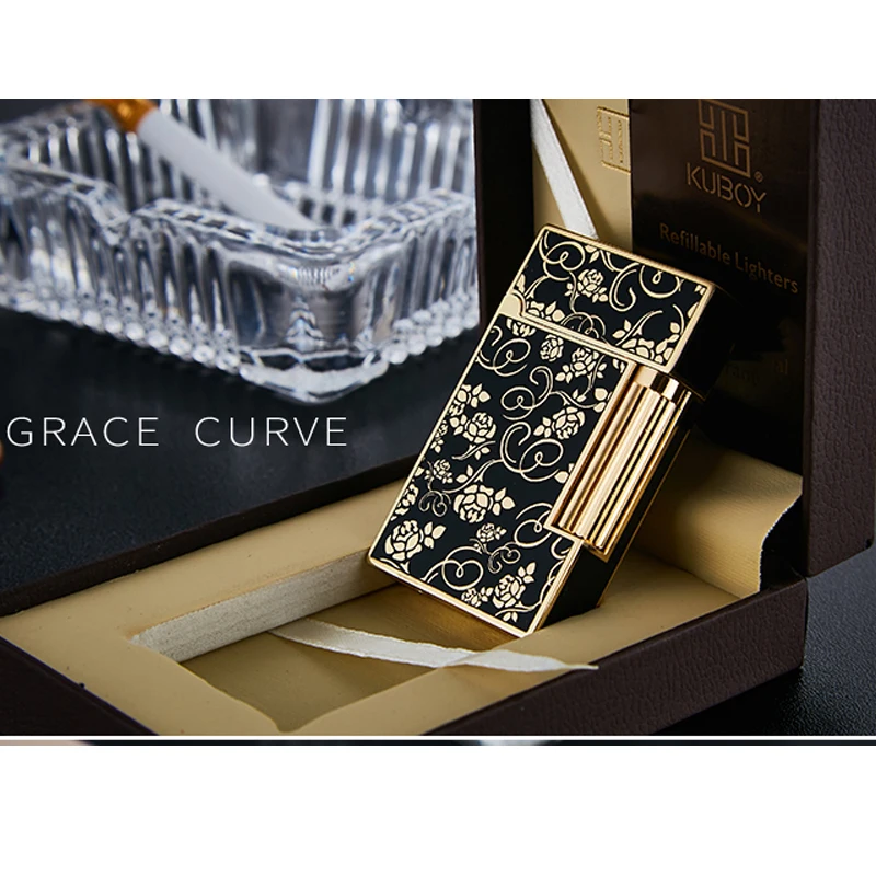 Классическая газовая зажигалка, пинг-звук, надувная Кремниевая Зажигалка Kuboy, Бутановая Зажигалка