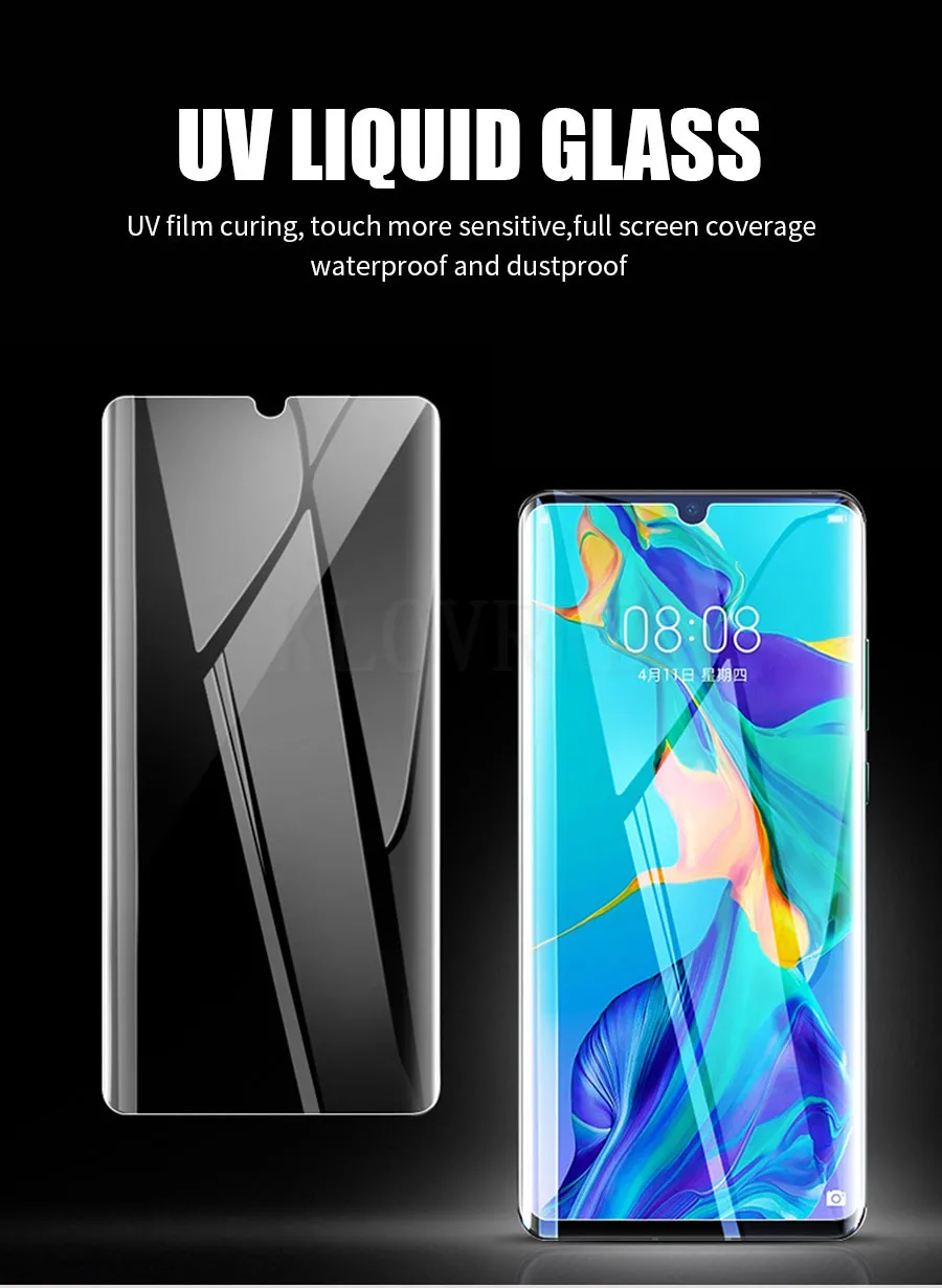 3D УФ искривленная полноразмерная клейкая жидкость закаленное Стекло для huawei Коврики 20 Pro Nano полный Screeen пленка глусь Крышка для huawei P30 P20 Pro