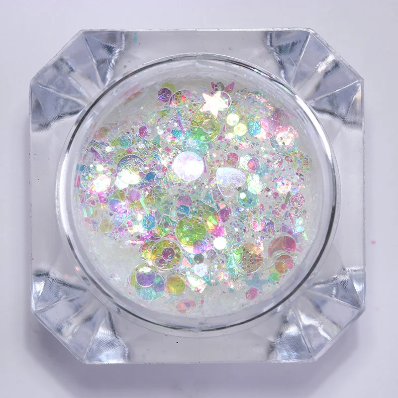 Круглые Радужные Блестки BORN PRETTY абразивный цвет блестки для ногтей порошок