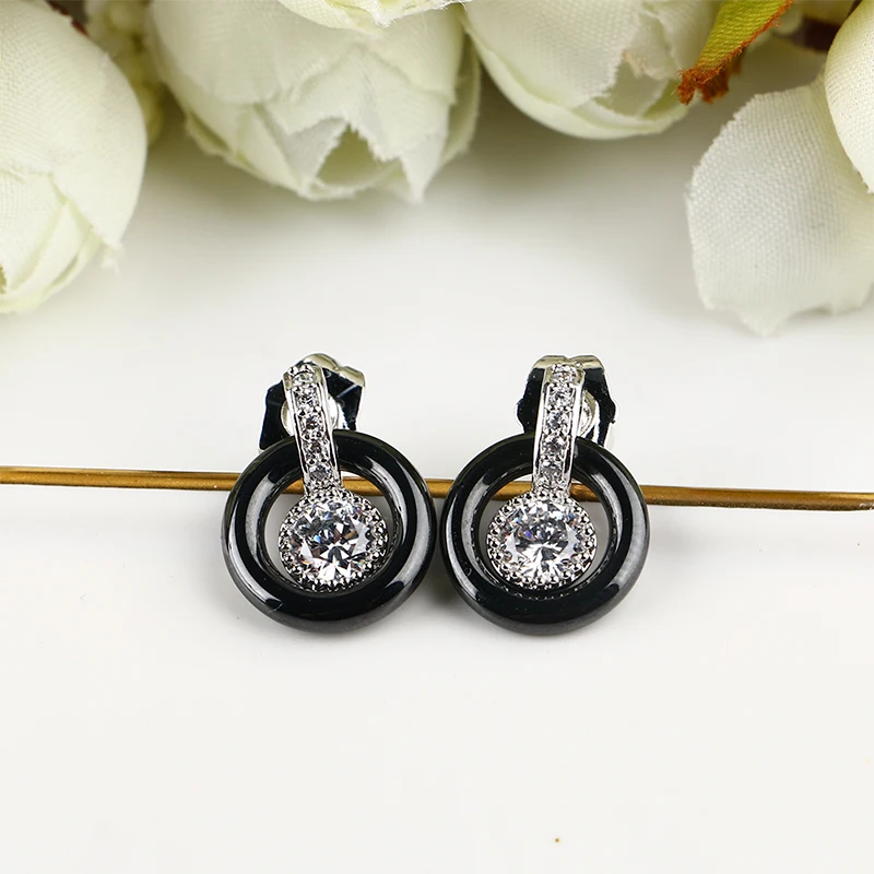 Набор керамических украшений для женщин кольцо 4 мм с красивыми круглыми