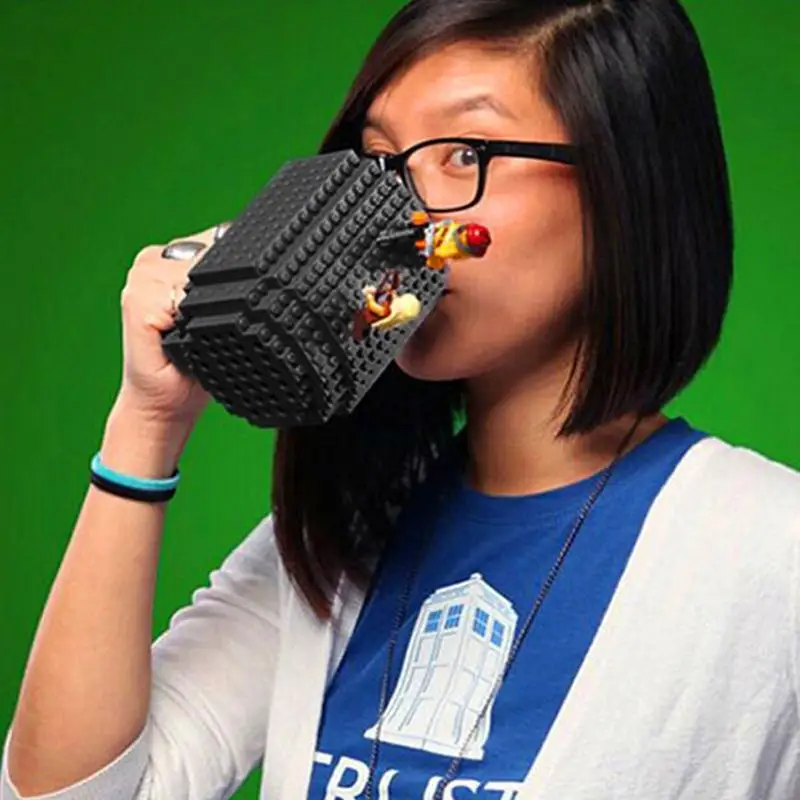 Горячая Распродажа нетоксичные пластиковые строительные блоки DIY чашка кружка