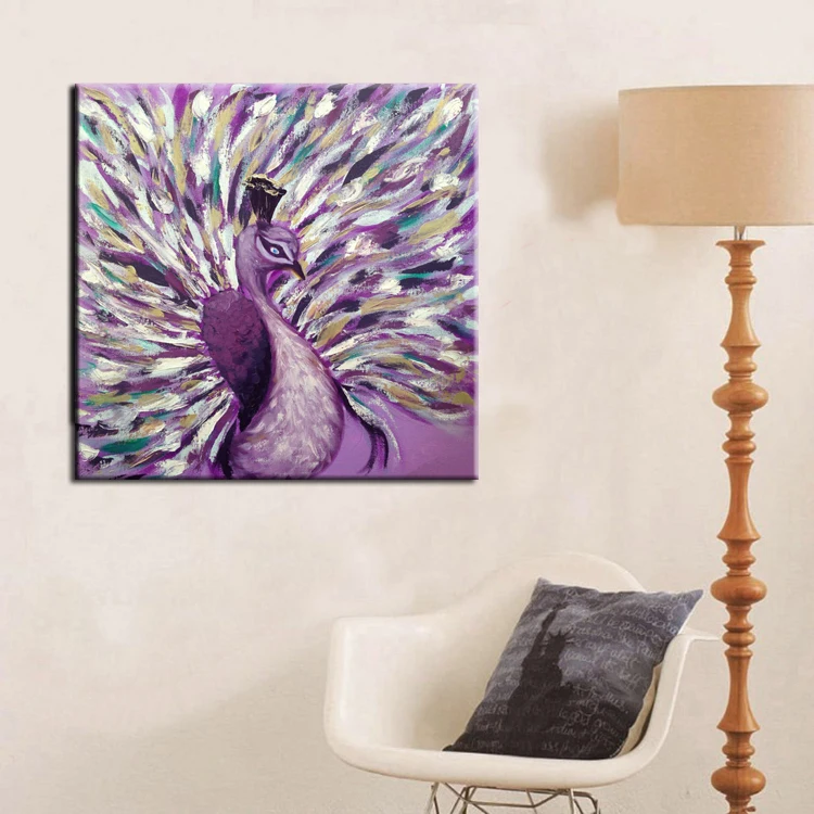 Самая популярная Высококачественная абстрактная картина маслом павлина на