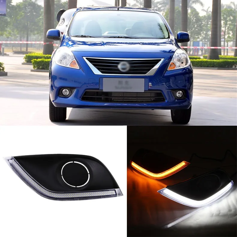 Ownsun обновленная светодиодный Габаритные огни DRL с черным противотуманных фар