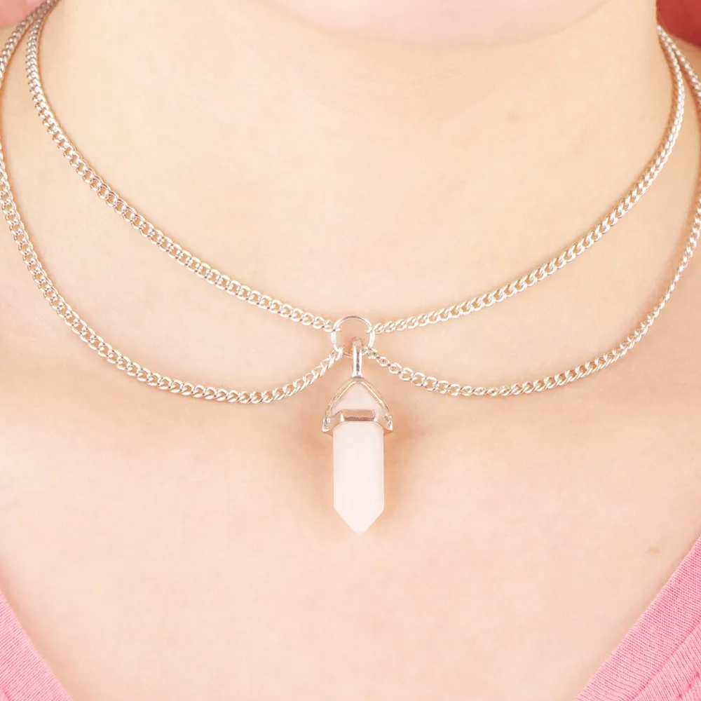 Женское Ожерелье чокер винтажное ювелирное изделие Двойная Цепочка Колье 2017