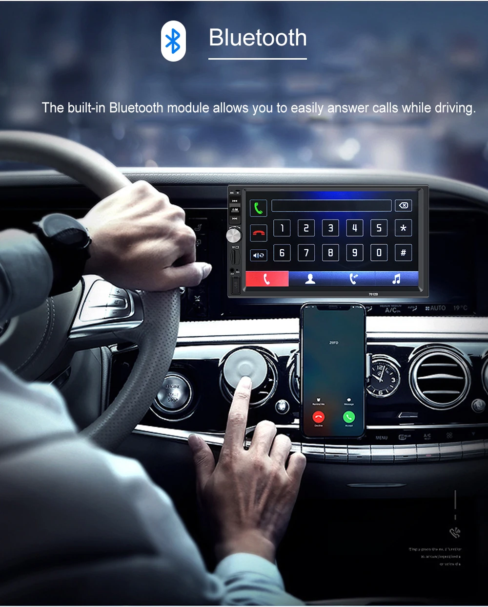 Автомобильная стереосистема Bluetooth Радио автомобильный аудио HD 7 дюймов 2 DIN Авторадио с сенсорным экраном громкой связи Поддержка камеры заднего вида плеер головное устройство