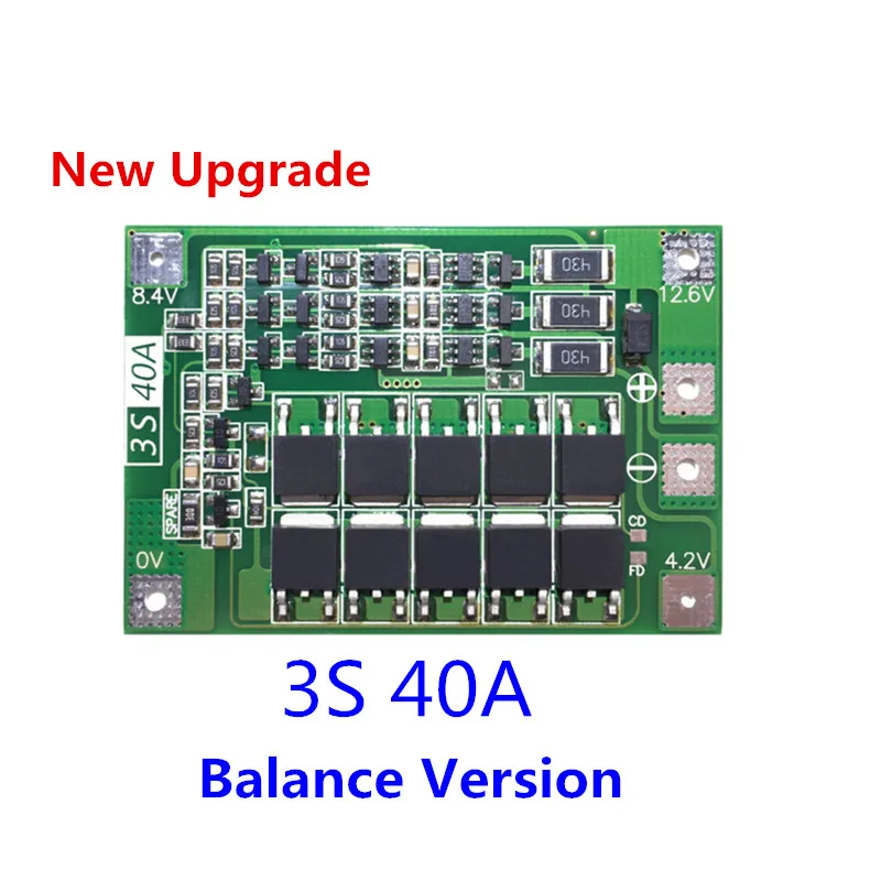 2 шт. плата защиты литиевой батареи 3S 40A BMS 11 1 В 12 6 в 40 А 18650 со сбалансированной