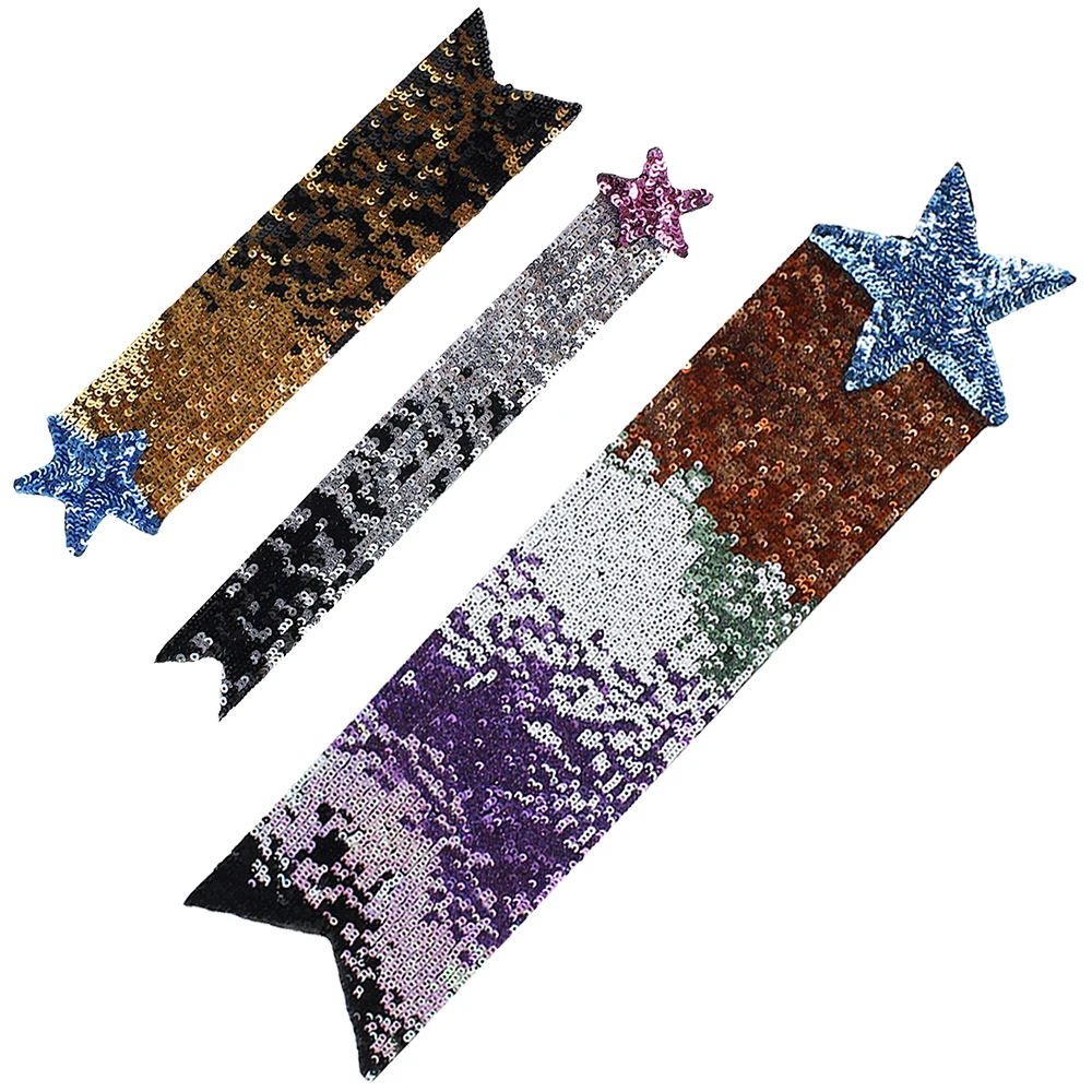 5 комплектов новинка футболка с аппликацией Метеор Звезда пайетками железной