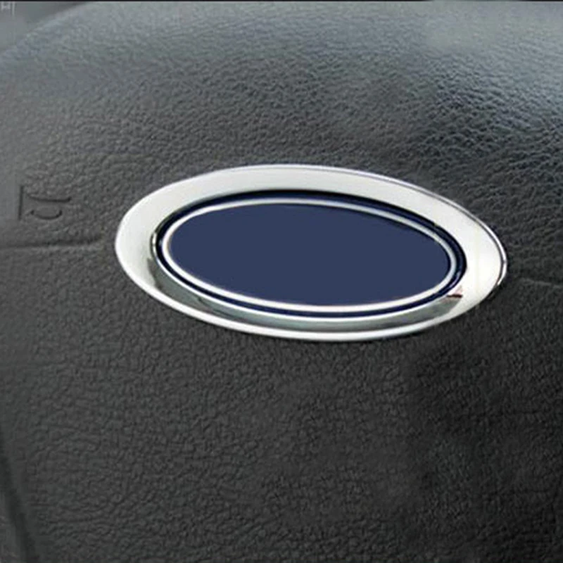 

My Good Car ABS Chrome Car Steering Wheel Logo Circle Trim Sticker for Ford Ecosport Fiesta MK7 Focus 2 4 MK2 MK4 Accessories