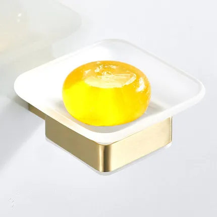 soap dish Набор аксессуаров для ванной комнаты, вешалка для полотенец, угловая полка, держатель для бумаги, кухонный смеситель, смеситель для раковины, кран, причесанный матовый золотой набор для ванной комнаты - Цвет: soap dish