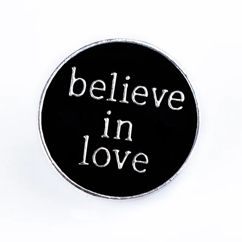 Женская Брошь с эмалью Believe In Love черная брошь на булавке аксессуар для шляпы