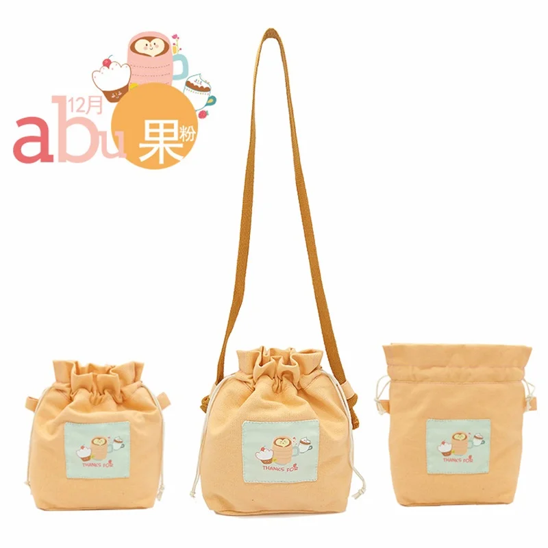 Холщовая Сумка с затягивающимся горлом на шнурке косметичка рисунком из