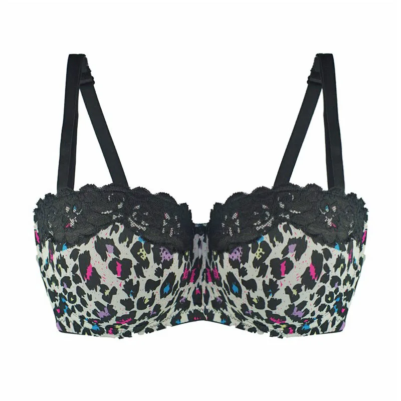 Женский бюстгальтер с леопардовым принтом чашка 1/2 размеры 36C 38D 40D