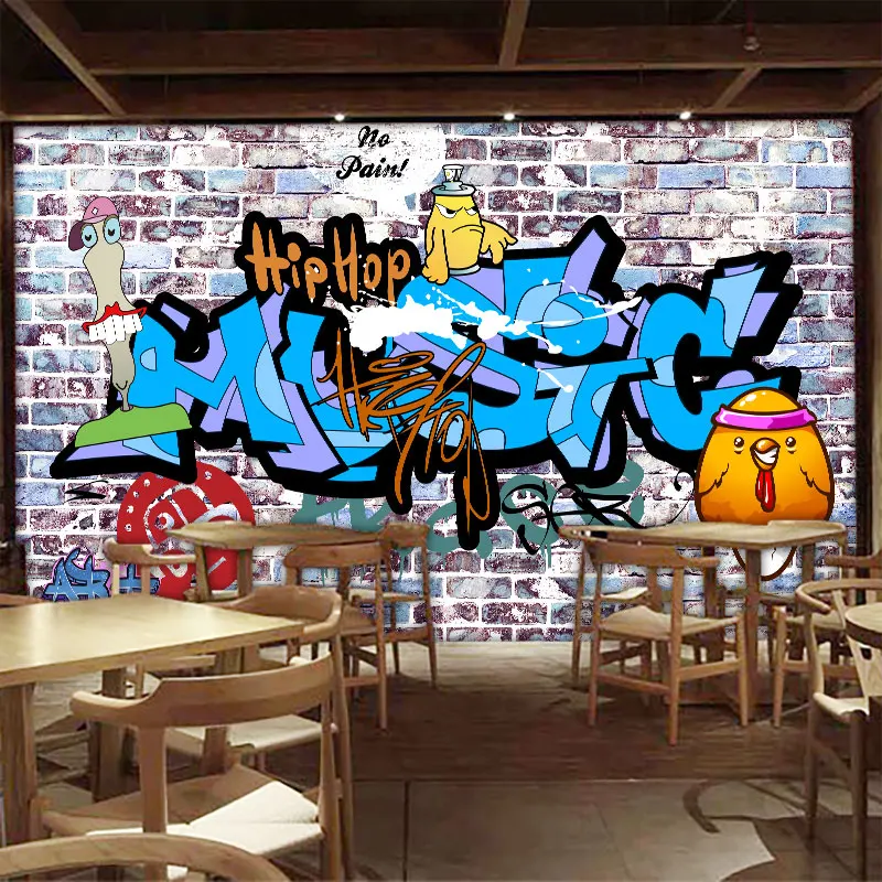 Большой 3D Фотофон с рисунком животных большой кирпичный фон для ресторана отеля