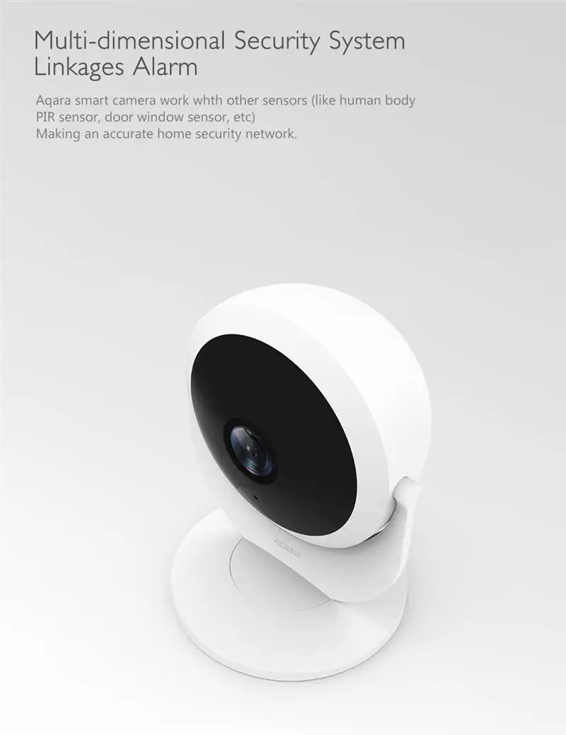 xiaomi aqara cam(gateway version) концентратор, с функцией шлюза 1080 P, 180 градусов просмотра для xiaomi mi home app smart kits