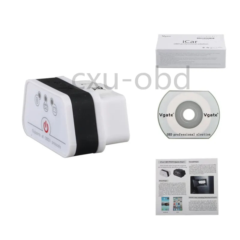 НОВЫЙ ELM 327 V1.5 Vgate Bluetooth iCar 2 II OBDII Автомобильный считыватель сканер с