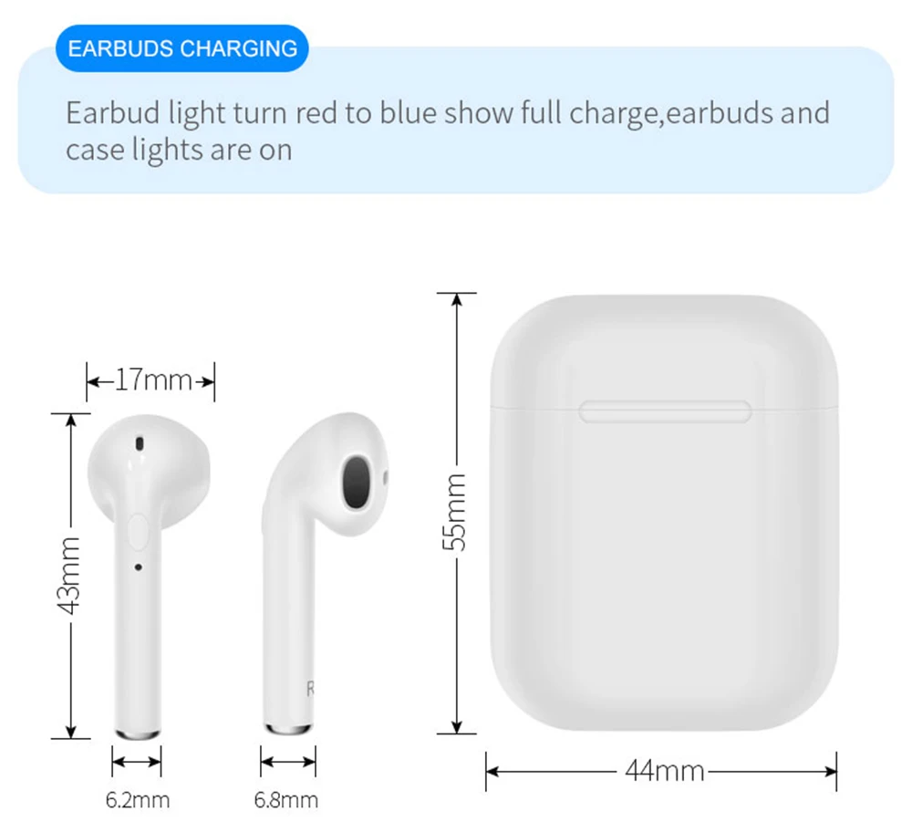 I9S TWS беспроводные Bluetooth наушники стерео бас-вкладыши с мини портативной зарядной коробкой наушники для телефона