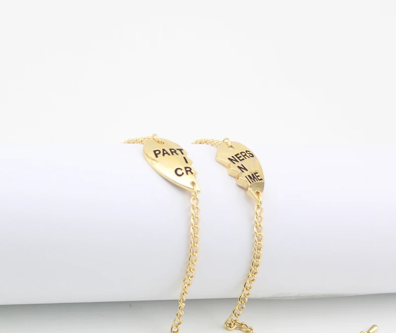 (Не минимум) 2014 новый браслет с подвесками в виде разбитого сердца 2 частями